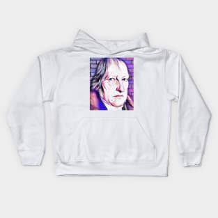 Georg Wilhelm Friedrich Hegel Pink Portrait | Georg Wilhelm Friedrich Hegel Artwork 8 Kids Hoodie